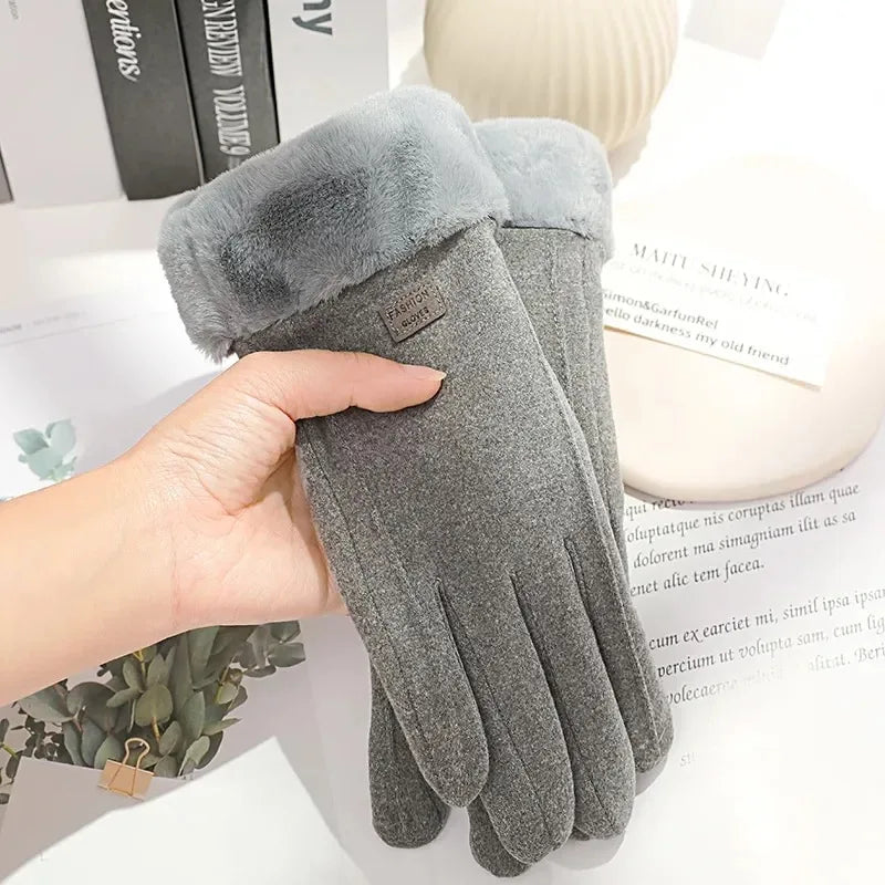 Gants Tactiles en Suédine "Élégance" – Doublure Peluche.