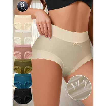 Lot de 6 Culottes Invisibles "Seconde Peau" – Taille Moyenne, Coton Respirant et Sans Couture.