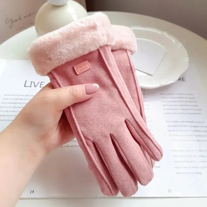 Gants Tactiles en Suédine "Élégance" – Doublure Peluche.