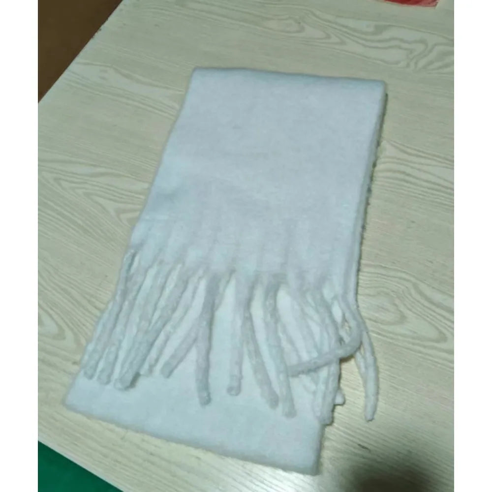 Écharpe Plaid XXL Blanche - Laine Douce.