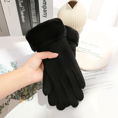 Gants Tactiles en Suédine "Élégance" – Doublure Peluche.