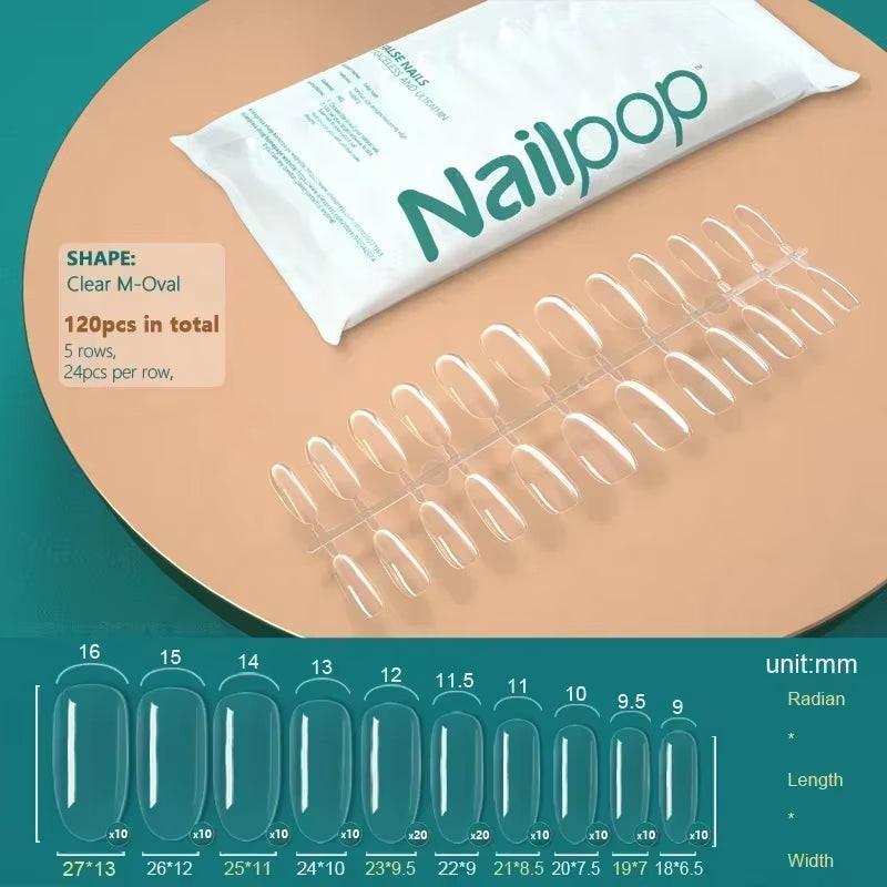 120Pcs Fake Nails Full Cover Press on Nails Coffin Soft Gel American Pose Capsule False Nail Tips for Extension System