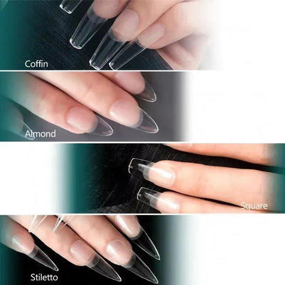 Système "Pro-Gel X" (120 Pcs) – Capsules Ongles Américaines Coffin à Coller.
